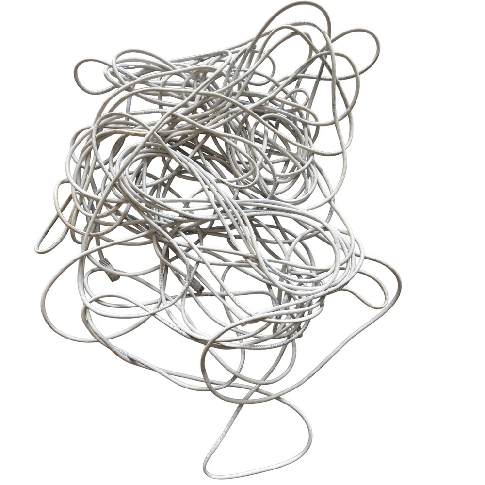 White Ethernet Network Cable Cat5e 24AWG 4P UTP RJ45 Patch Cord 50ft High Speed